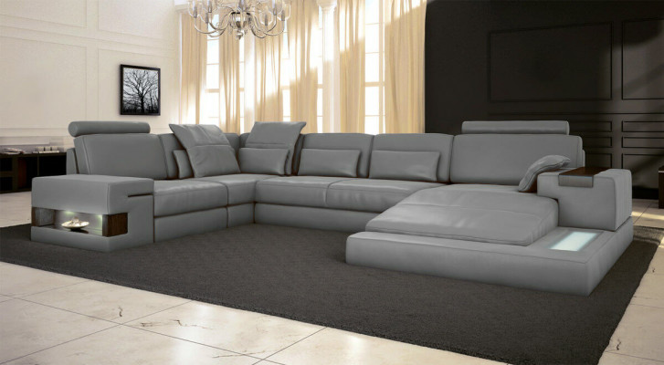 U-Form Sofa Canapé Polstersëtzt Wunnlandschaft Eckssofa Design Lieder