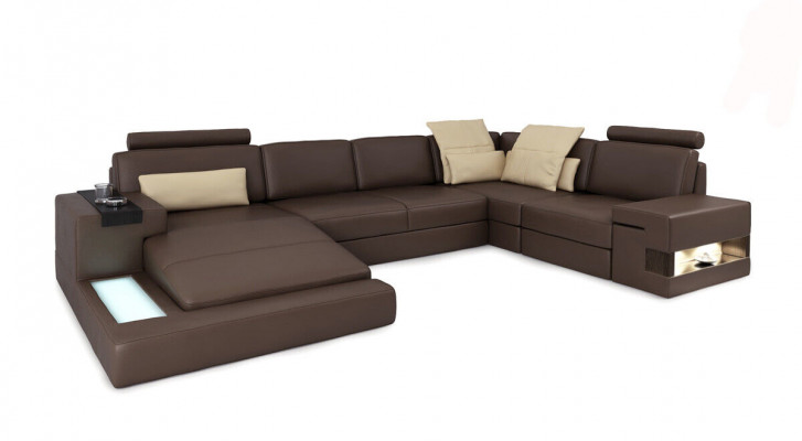 U-Form Sofa Canapé Polstersëtzt Wunnlandschaft Eckssofa Design Lieder