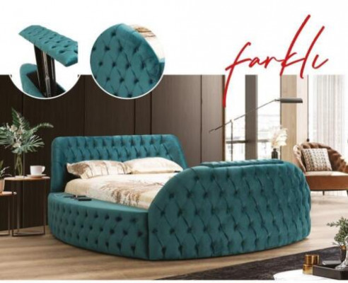 Multifunktion Bett Regal USB Ladestation Duebel Textil Better 180x200