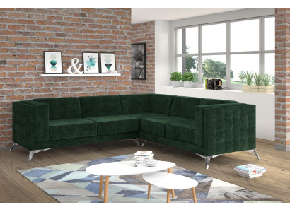 Sofa L-Form Chesterfield Couch Wunnlandschaft Garnitur Design Klassesch