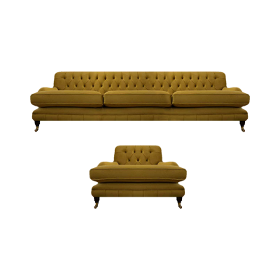 Chesterfield Sofa Dräisëtzer Giel Fotel Ariichtung Canapé Wunnzëmmer Nei