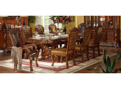 Klasseschen Iessdësch Dësch Holz Iesszëmmer Garnitur 6x Set Stull Stillen