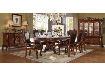 Miwwelen Dësch 6x Stull Sets Iesszëmmer Garnitur Holz Komplett Barock Rokoko