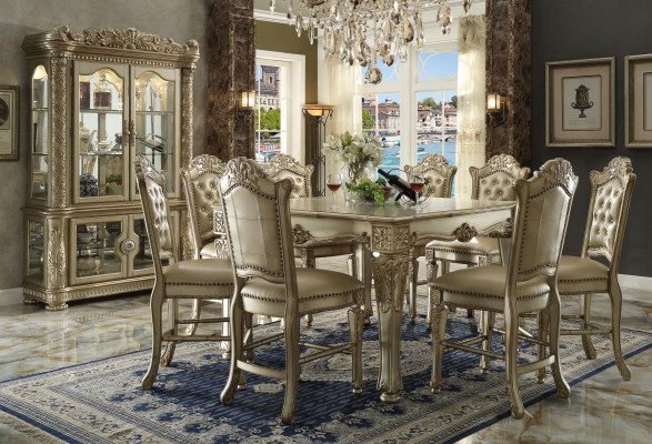 Iesszëmmer Iessgrupp Klassescht Set Iessdësch 6x Chesterfield Lehnstillen