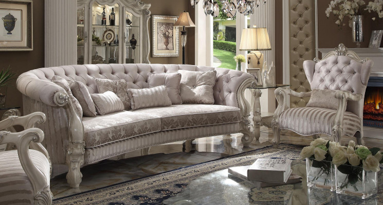 Grouss Sofa Couch Polster Set 4+1 Sëtz Textil Sofas Couchen Chesterfield nei