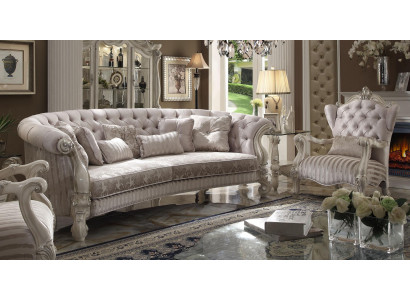 Grouss Sofa Couch Polster Set 4+1 Sëtz Textil Sofas Couchen Chesterfield nei