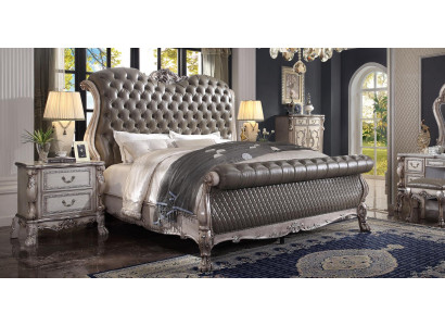 Design Barock Luxus Miwwelen Nuetsdësch Better 180x200 Bett 3 Desch. Schlofzëmmer Set