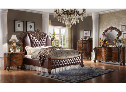 Bett 2x Nuetsdëscher 3-deel. Set Miwwelen Barock Rokoko Schlofzëmmer 180x200
