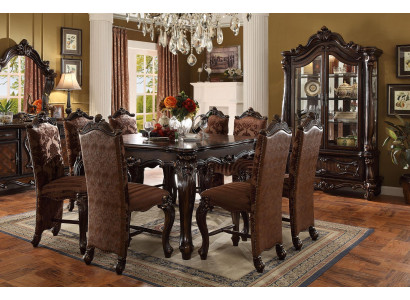 Komplett Set Iessdësch 6 Still Iesszëmmer Set Iess Grupp Holz Dësch Dëscher