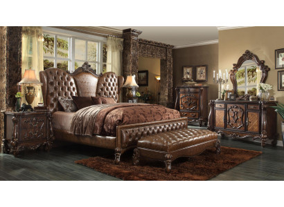 Bett-Nuetsdësch 3-deeleger Schlofkummer-Set Chesterfield Luxus-Schlofkummer