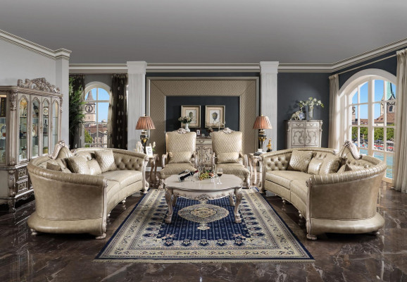 Grouss XXL Sofa Couch klassesch Miwwelen Polster Sofae 4 Sëtzer Barock Textil Couchen