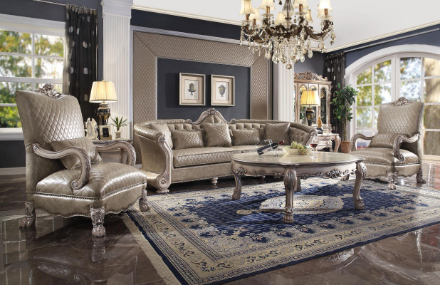 Grouss XXL Sofa Couch klassesch Miwwelen Polster Sofae 4 Sëtzer Barock Textil Couchen