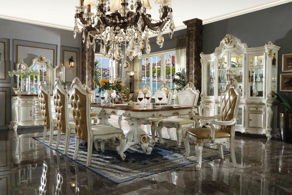 Anrichte Luxus Schafschank Schafslued Vitrin Glas Antik Stil Barock Rokoko