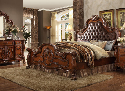 Bett 2x Nuetsdëscher 3tlg. Set Miwwelen Barock Rokoko Schlofzëmmer Set