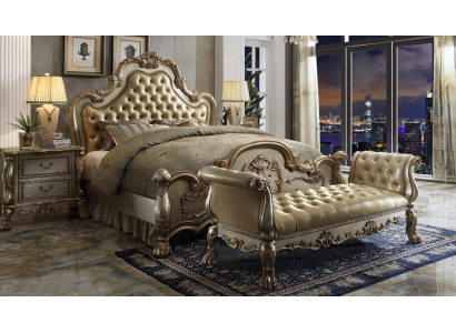 Bett 2x Nuetsdësch 3 tlg. Schlofkummer Set Luxus Better Chesterfield Lieder