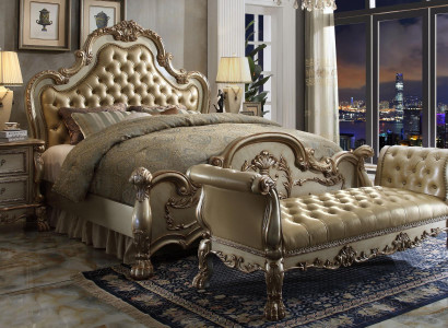 Bett 2x Nuetsdësch 3 tlg. Schlofkummer Set Luxus Better Chesterfield Lieder