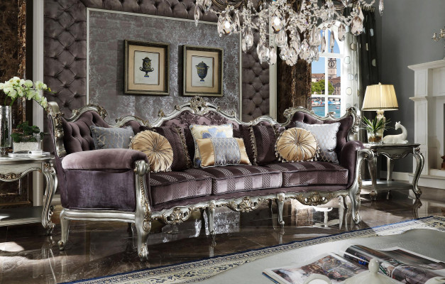 Klassesch Véiersëtzer Wunnzëmmer Couch Textil Rokoko Barock Luxus Sofa