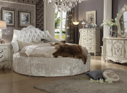 Bett 2x Nuetsdësch 3 Stéck Schlofzëmmer Set Better nei Luxus Chesterfield