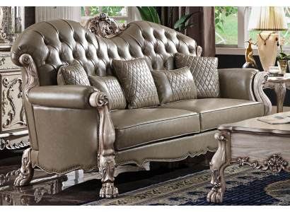 Dräisëtzer Couch Polster Design Modern 3er Sëtz Sofas Zëmmer Miwwel Riseëtz Beige