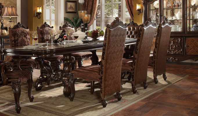 Klassesch Braun Chesterfield Still Designer x6 Liederstill Stillgruppen Set 6tlg.