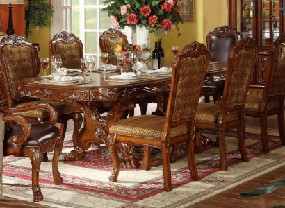 Design Iessdësch Iesszëmmer mat 8 Still Grupp Stull Dëscher Holz Dësch