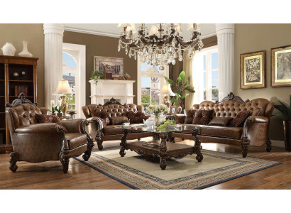 Ledersofa Sofagarnitur 3+1+1 Sëtzer Set Garnitur Polstersofa Couch