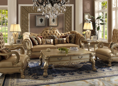 Sofagarnitur 3+1+1 Sëtzer Set Sofa Polster Couchen Canapé Luxus Chesterfield