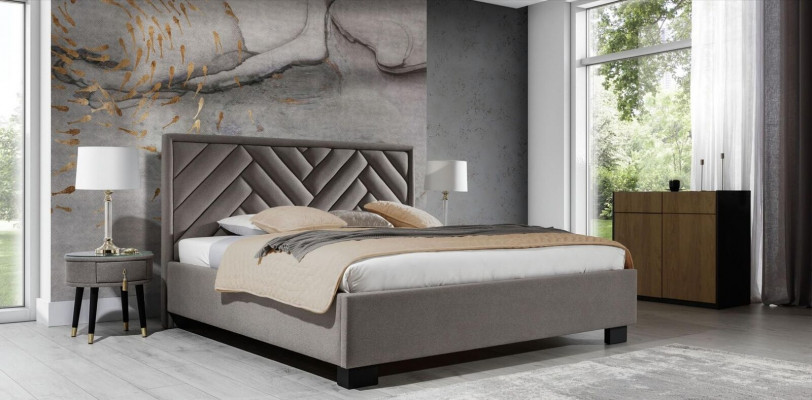 Polster Bett Miwwelen Schlofkummer Better Taupe Brong 200x200cm Samt