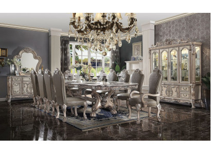 Iesszëmmer Komplett Set Dësch Anrichte 10x Stull Set Vitrin Barock 14 Deeler.