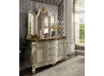 Buffet Schank Kommode mat Spigel Handaarbecht Echt Holz Rokoko Barock