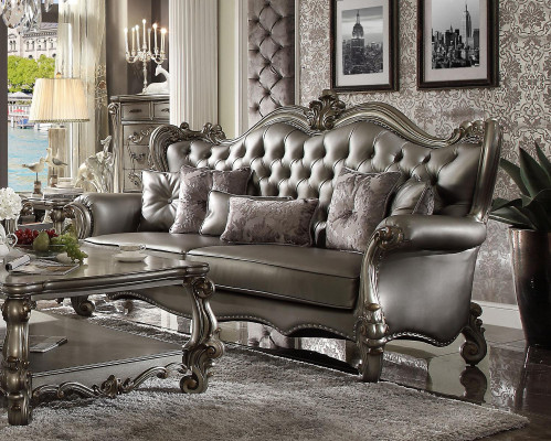 Chesterfield Sofa 3-Sëtz Couch Polster Lieder Sofas Wunnzëmmer Dräisëtzer
