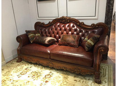Liederdivan Barockstil Rokoko Liederdivan Couch Polstersëtz 3-Sëtzer Dräisëtzer