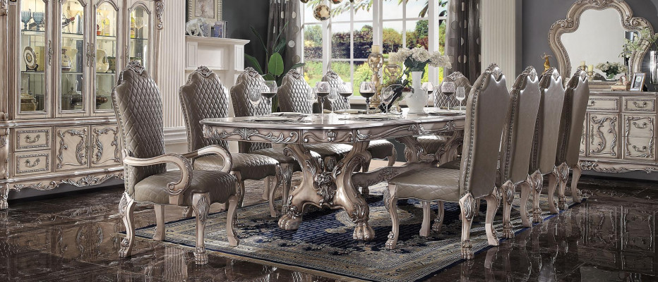 Grousse Ritter Dësch Barock Iessdësch xxl 345cm Holz Dëscher Klassesch Miwwelen Nei
