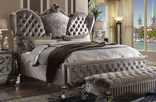 Bett Polsterbett Luxus Duebel Schlofzëmmer Designbett Better Holz