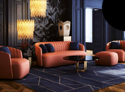 Set 3 tlg. Sofa Garnitur 3+2+1 Sëtzer Garnitur Sofa Stoff Sofas Fautteuil Orange Nei