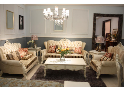 Klassesch Garnitur Chesterfield 4tlg. Set Canapé-Garnitur Couch Sofa Sofa Polster