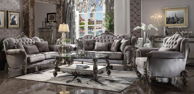 Chesterfield Canapé-Garnitur Couch Polster Grupp Klassik 3+2+1 Sëtzer Set Holz Sofa
