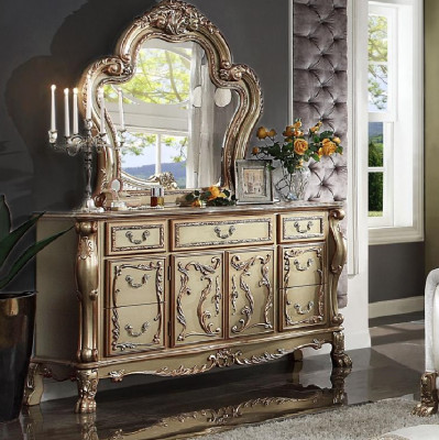 Edel Kommode Buffet Kommoden Schaf + Spigel Barock Rokoko Anrichte Holz nei