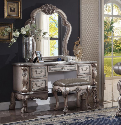 Konsole Klassesch Dësch Spigel Kommode Schminktisch Schlofkummer Anrichte 2tlg