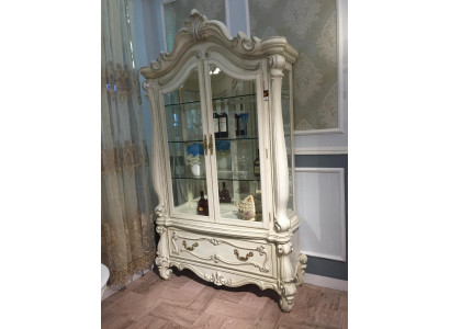 Anrichte Luxus Schafschraut Vitrine Glas Schaf Antikstil Barock Rokoko
