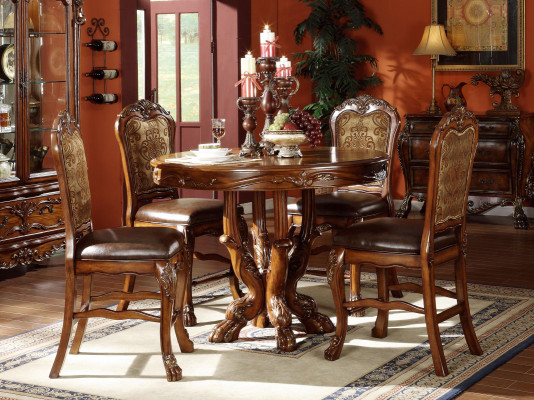 Set 4x Stull Eechent Holz Gepolster Sëtz Iesszëmmer Garnitur Iesszëmmer Stiller