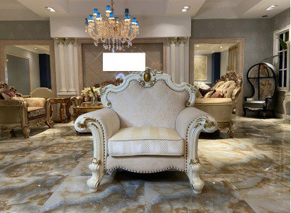 Textil Sessel 1 Sëtzer Sofa Polster Sofas Design Klassesch Luxus Barock