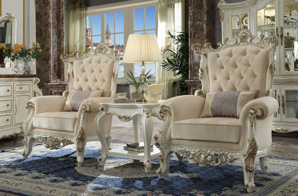 Thronsessel Kinnekslënsstull 1 Sëtz Antik Stil Still Beige Holz Barock