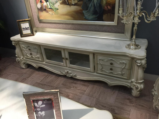 Sideboard TV Lowboard RTV Schaf Dësch Wunnzëmmer Holz Klassesch Barock Nei