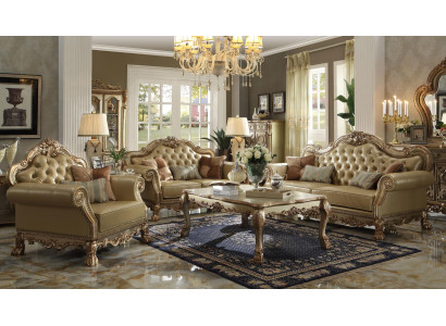 Luxus Sofagarnitur 3+2+1 Sëtz Couchtisch Miwwel Canapé Sofa Neit Barock