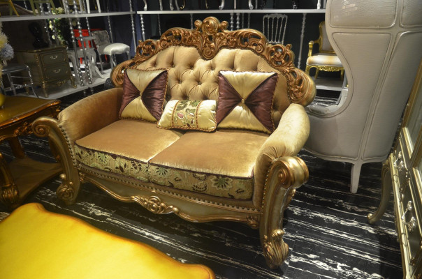 Klassesch Garnitur 4-Stéck Set Sëtzer Sofagarnitur Couch Sofa Textil Sofa Polster.