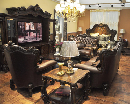 Sofagarnitur 321 Sëtzer Sofa Couch Lieder Garnitur Polsterset Holz Barock
