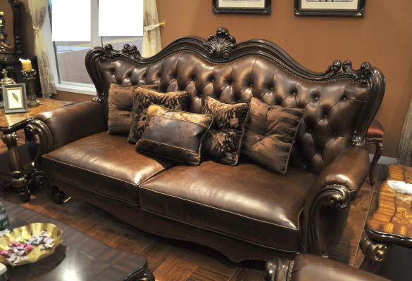 Sofagarnitur 321 Sëtzer Sofa Couch Lieder Garnitur Polsterset Holz Barock