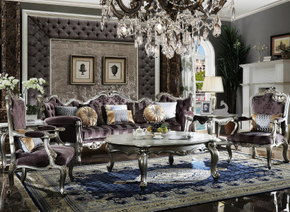 Sofagarnitur 4+1+1 Sëtz Couchtisch 4tlg. Set Design Sofa Couchen Barock