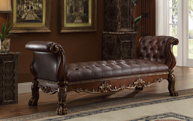 Chesterfield Canapé-Lige Ottoman Sofa Echt Lieder Relax Sëtz.